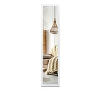 Miroir sur pied DecorTapis 156x36 LED cadre MDF blanc - silhouette organique raffinée avec éclairage chaud pour ambiance moderne