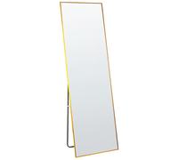 Miroir sur Pied en Aluminium Doré 50 x 156 cm Rectangle Debout Moderne Beauvais