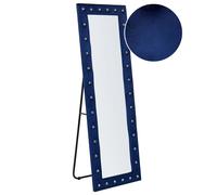 Miroir sur Pied en Velours Bleu 50 x 150 cm Glamour Cadre Clouté Diamant Ansouis