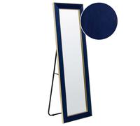 Miroir sur Pied en Velours Bleu 50 x 150 cm Glamour Rectangulaire Fait Main Laut