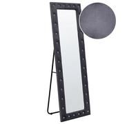 Miroir sur Pied en Velours Gris Foncé 50 x 150 cm Glamour Cadre Clouté Ansouis