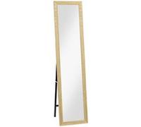 Miroir sur pied et mural rectangulaire dim. 37L x 40l x 157H cm piètement métal noir aspect chêne clair Noir G