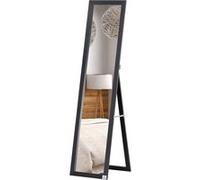 HOMCOM Miroir sur Pied et Mural rectangulaire Miroir de Sol Pleine Longueur Dressing Chambre Salon dim. 37L x 37l x 154H cm Noir