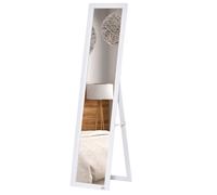 HOMCOM Miroir sur Pied et Mural rectangulaire miroir de sol Pleine Longueur Dressing Chambre salon dim. 37L x 48l x 152H cm Blanc
