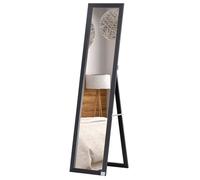 HOMCOM Miroir sur Pied et Mural rectangulaire Miroir de Sol Pleine Longueur Dressing Chambre Salon dim. 37L x 37l x 154H cm Noir