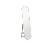 Miroir sur pied ou mural 150 cm avec étagère de rangement, grand miroir arqué pour chambre, entrée ou couloir, blanc