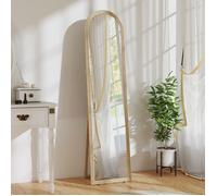 Miroir sur pied pleine longueur rectangulaire 40 x 3,7 x 160 cm beige, cadre effet pierre, pose au sol ou murale