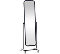 CLP Trading GmbH Miroir sur pied Medusa – cadre métallique, pivotant 360°, roulettes – Noir