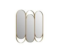 Miroir triptyque art déco en métal - L.76 x H. 69.5 cm - Doré - JICHIMI