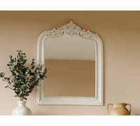 Miroir trumeau avec moulures en bois de paulownia - L. 80 x H. 100 cm - Blanc mat - NOVARA