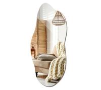 Miroir Vague Forme Ondulée Design Moderne pour Entrée Salon Asymétrique Irrégulier de Maquillage Vertical et Horizontal Style Scandinave Original Décoration Intérieure Suspendu 45x90 cm
