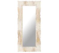Miroir - vidaXL - bois de manguier massif - blanc - 110 x 50 cm@kpx56z