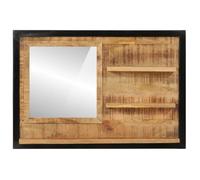 vidaXL Miroir mural avec étagères 80x8x55 cm – Verre et bois massif manguier