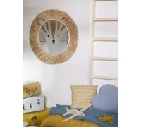 Miroir XL Lion en rotin et raphia moka TU
