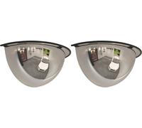 Miroirs de circulation en demi-dôme 2 pcs Ø30 cm Acrylique