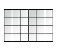 Miroirs muraux 2 pcs noir 80x60 cm métal