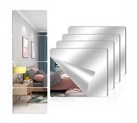 Miroirs muraux en acrylique pleine longueur, autocollants sans cadre, feuilles de miroir en plastique souple pour chambre à coucher, maison, salle de sport (30,5 x 35,6 cm)