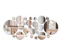 Miroirs Muraux Rond, 3D Amovible Miroir Autocollant Stickers avec Adhésif pour Chambre Salon Décoration d'intérieur 26 pcs