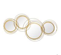 Miroirs ronds - HOMCOM - ensemble de 4 miroirs décoratifs muraux en métal salon chambre - métal - 107x56cm - doré