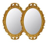 Miroirs vintages ovales dorés lot de 2, 24,4x36,3 cm, utilisables comme miroirs muraux ou plateaux déco