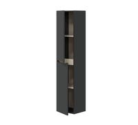 Miroytengo Colonne de salle de bain suspendue Lotto style contemporain gris anthracite et chêne salle de bain moderne