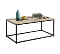 Miroytengo Table basse fixe couleur chêne cambrian et noir avec structure en métal pour salon, dimensions 90 x 40 x 48 cm