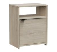 Miroytengo Table de chevet Nano de chambre style naturel couleur chêne Kronberg avec 1 porte et 1 étagère 41 x 51 x 28 cm