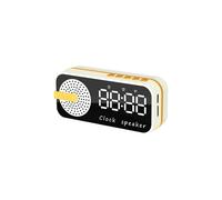 Mirror Digital Alarm Clock Timer Rechargable Wireless Clock Alarms Speaker Subwoofer Desktop LED Clock B