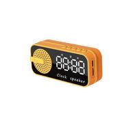 Mirror Digital Alarm Clock Timer Rechargable Wireless Clock Alarms Speaker Subwoofer Desktop LED Clock A