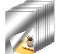 Mirror Sheets Flexible Adhesive Sheets Mirror Sheets Glass Free Sticker For Home Wall Decoration (10 Pieces, 23 X 15 Cm)