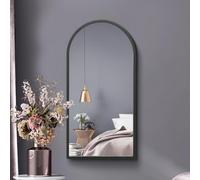 MirrorOutlet The Arcus Miroir Mural arqué avec Cadre en métal Noir 80 x 40 cm
