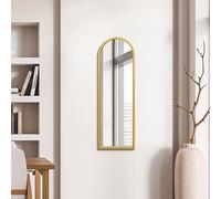 MirrorOutlet The Arcus - Miroir Mural Moderne arqué avec Cadre en métal doré - 120 x 40 cm - Cadre de 2 cm de Large et 3 cm de Profondeur