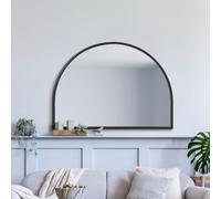 MirrorOutlet The Arcus - Miroir Mural Moderne arqué avec Cadre en métal Noir 125 x 90 cm Noir Cadre de 2 cm de Large et 3 cm de Profondeur.