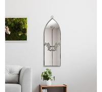 MirrorOutlet The Arcus Miroir Mural Moderne avec Cadre Couleur béton 60 cm x 20 cm avec Dos Noir