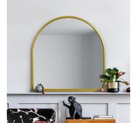 MirrorOutlet The Arcus Miroir Mural Moderne avec Cadre doré 100 x 100 cm Argenté avec Dos Noir résistant aux intempéries.