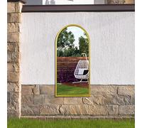 MirrorOutlet The Arcus Miroir Mural Moderne en Forme d'arc avec Cadre en métal doré 120 x 60 cm Noir Cadre de 2 cm de Large et 3 cm de Profondeur.