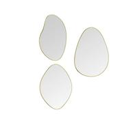 Mirrors and More Lot de 3 miroirs muraux avec cadre en métal - Doré