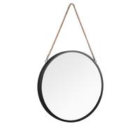 Mirrors and More Taira 81490102 Miroir décoratif en métal Noir avec Corde de Suspension