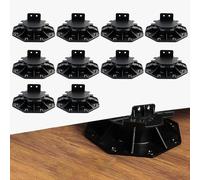 MIRTHBUY Lot de 10 supports de roulement de sol et piédestal réglable de 30 à 60 mm, base de pieds de terrasse, rehausseurs de terrasse, supports de solives de sol adaptés pour nivellement de terrasse