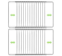 MIRTUX 2 x Grille de Barbecue pour Four. Modèle Adaptable. Largeur : 31 cm et Longueur Extensible - Réglable de 37 cm (taille minimale) à 65 cm (taille maximale).