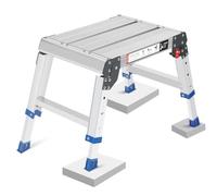 Mise à Niveau Plateforme de Travail,Repose-Pieds réglable en Hauteur à 3 Positions (32-42 cm) Escabeau pour Maison, Bureau et Garage, Marche Pied Pliable Aluminium avec verrous de sécurité
