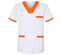 Misemiya - 817 - Tunique Unisexe pour médecin, infirmière, Nettoyage esthétique, Dentiste vétérinaire, santé et hôtellerie, Orange 8171-19, XXL