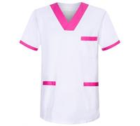 Misemiya - 817 - Tunique Unisexe pour médecin, infirmière, Nettoyage esthétique, Dentiste vétérinaire, santé et hôtellerie, Rose 8171-9, L