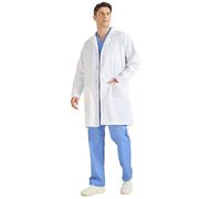 Misemiya - Blouse Blanche Chimie Unisexe - Blouse medicale Homme - Blouse Laboratoire Homme - Blouse de Travail Femme Q816 - Large, Blanc