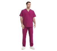 Misemiya - Ensemble Uniformes Unisexe Blouse - Uniforme Médical avec Haut et Pantalon - Ref.6801-6802 - X-Small, Grenat