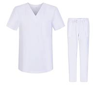 Misemiya - Ensemble Uniformes Unisexe Blouse - Uniforme Médical avec Haut et Pantalon - Ref.G713-6802 - Medium, Blanc 68