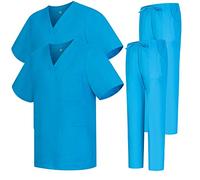 Misemiya - Pack * 2 Pcs - Ensemble Uniformes Unisexe Blouse - Uniforme Médical avec Haut et Pantalon 2-6801-6802 - X-Small, Bleu Clair 68