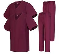Misemiya - Pack * 2 Pcs - Ensemble Uniformes Unisexe Blouse - Uniforme Médical avec Haut et Pantalon 2-6801-6802 - Small, Grenat 68