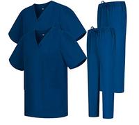Misemiya - Pack * 2 Pcs - Ensemble Uniformes Unisexe Blouse - Uniforme Médical avec Haut et Pantalon 2-6801-6802 - X-Small, Bleu Marine 68