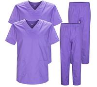 Misemiya - Pack * 2 Pcs - Ensemble Uniformes Unisexe Blouse - Uniforme Médical avec Haut et Pantalon - Ref.2-8178 - Large, Lilas 22